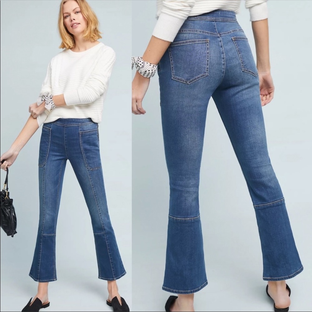 Anthropologie Pilcro & The Letterpress Hi-Rise Cropped Bootcut Utility Jeans 28